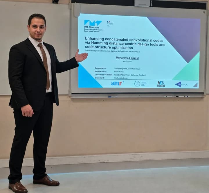 Mohammad Bazzal presenting his PhD defense at IMT Atlantique